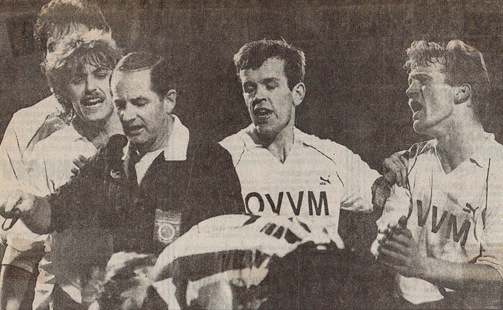 Eredivisieduel BV Veendam – Sparta (1-1) op 17 april 1987