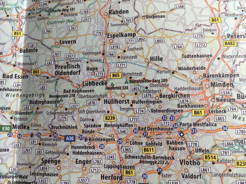 Kaart Preussisch Oldendorf